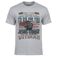 Load image into Gallery viewer, ONLY TWO FORCES HAVE EVER OFFERED TO DIE FOR YOU JESUS CHRIST AND THE AMERICAN VETERAN  T-Shirt, Crafted from Gildan Cotton