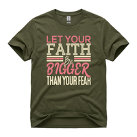 Load image into Gallery viewer, Let Your Faith Be Bigger Than Your Fear Christian T-Shirt – Inspirational Faith Graphic Tee