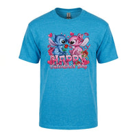 Load image into Gallery viewer, Happy Valentine’s Day – Cute Blue &amp; Pink Character T-Shirt