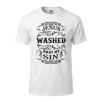 Load image into Gallery viewer, Jesus Washed Away My Sin Christian T-Shirt – Vintage Faith Graphic Tee