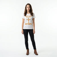 Load image into Gallery viewer, Just a Girl Who Loves Jesus Christian T-Shirt – Floral Cross Faith Tee