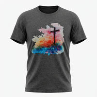 Load image into Gallery viewer, Watercolor Cross Christian T-Shirt – Hope, Faith &amp; Grace