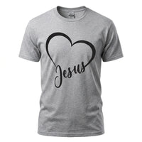 Load image into Gallery viewer, Jesus Heart Christian T-Shirt – Simple Love &amp; Faith Gildan Cotton Tee
