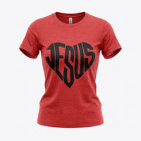 Load image into Gallery viewer, Jesus Heart Christian T-Shirt – Simple Faith &amp; Love Women’s Tee