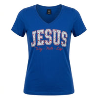 Load image into Gallery viewer, Jesus – The Way, The Truth, The Life Women’s Christian V-Neck T-Shirt