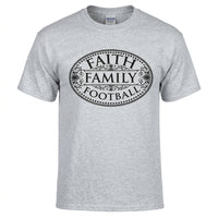 Load image into Gallery viewer, Faith Family Football T-Shirt – Christian Football &amp; Family Gildan Tee