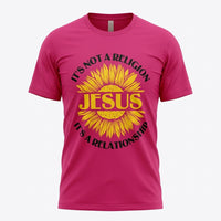Load image into Gallery viewer, It’s Not a Religion, It’s a Relationship – Jesus Sunflower Christian T-Shirt