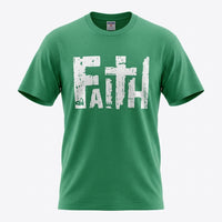 Load image into Gallery viewer, Faith Cross Christian T-Shirt – Distressed Inspirational Graphic Tee