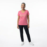Load image into Gallery viewer, Loved – Romans 5 Christian Women’s V-Neck T-Shirt
