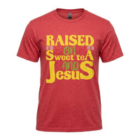 Load image into Gallery viewer, Raised on Sweet Tea &amp; Jesus – Southern Christian T-Shirt