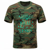 Load image into Gallery viewer, The Struggle Is Real But So Is Jesus Christian Camo T-Shirt – Inspirational Faith Tee